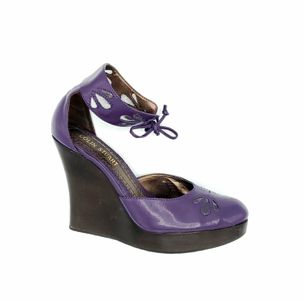 COLIN STUART Violet Upper + Wood Wedge Heels 8